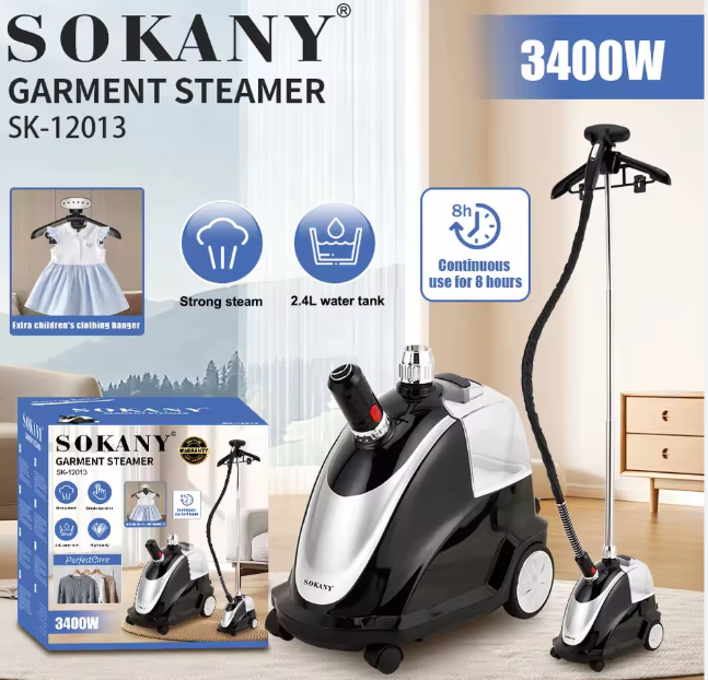 Професионален Парогенератор за Дрехи SOKANY 3400W, 2.4L Вертикален