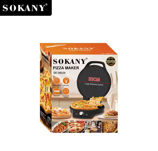 Пица мейкър SOKANY 32 см Двустранно нагряване, Незалепващо покритие