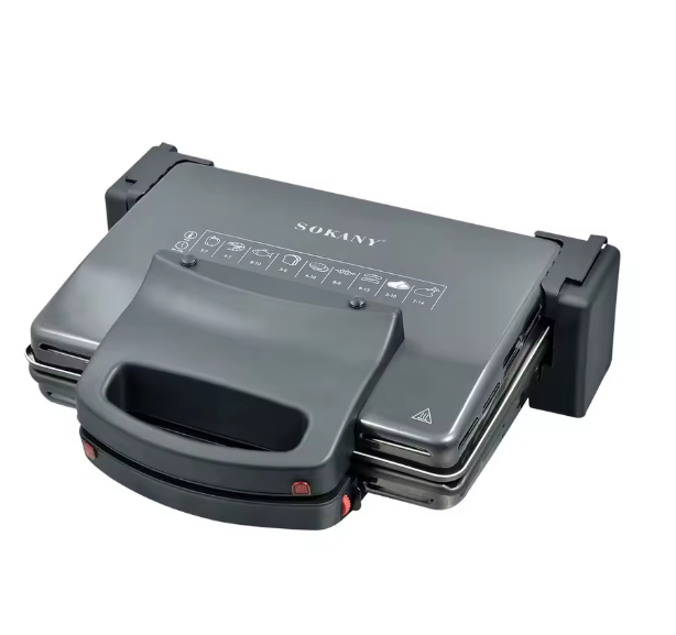 Електрически Грил SOKANY 34×24 см, 180° отваряне, Терморегулатор