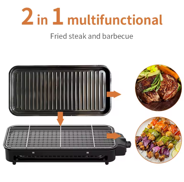 Барбекю Електрическо SOKANY 1500W,  2в1 Грил и Плоча