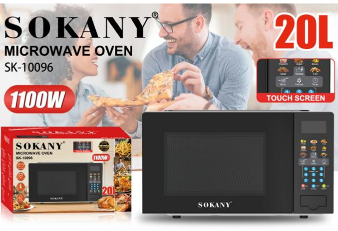 Микровълнова Фурна SOKANY 20L  1100W  Тъч контрол, Въртяща чиния